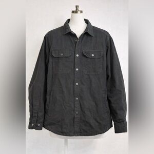 Oscar Sports Men’s Black Flannel Lined Shirt Jacket Shacket Size L Snap Button